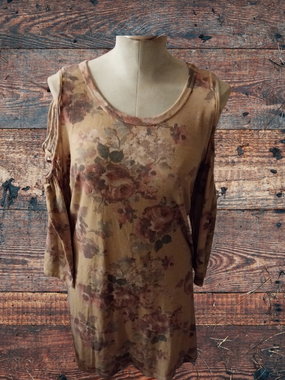 Cold-Shoulder Floral Dress